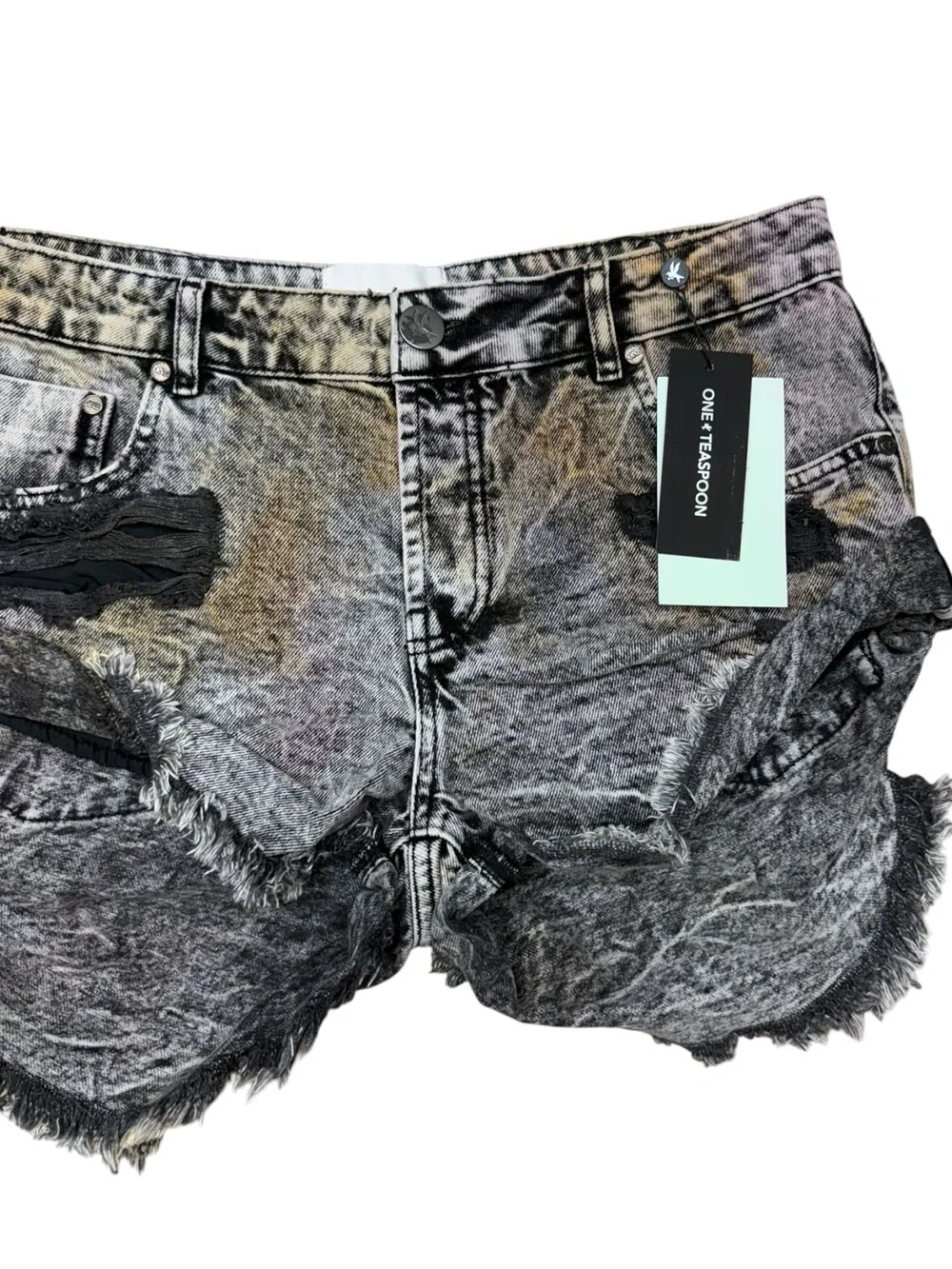 One Teaspoon Sunset Acid Bandits Shorts Size 29 Low Waist Distressed Shorts